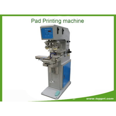 Two colors pad printing machine with shuttle