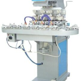 4Colors Caps Pad Printer with Conveyor