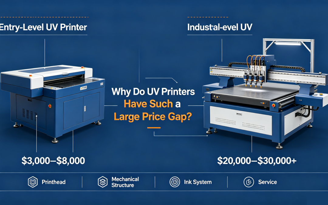 Industrial UV Flatbed Printer Price Difference: Why 3K vs 30K UV Printing Machines Perform Differently