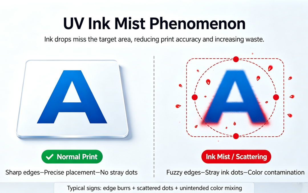 UV Printer Ink Flying & Splattering: 6 Core Causes + Systematic Solutions — Diagnose It Yourself!