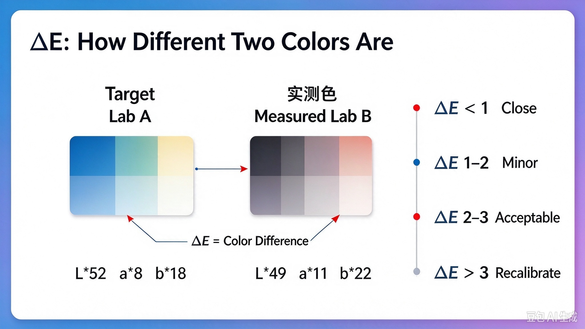 ΔE How Different Two Colors Are